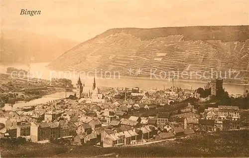 AK / Ansichtskarte Bingen Rhein Panorama Ruine Ehrenfels  Kat. Bingen am Rhein