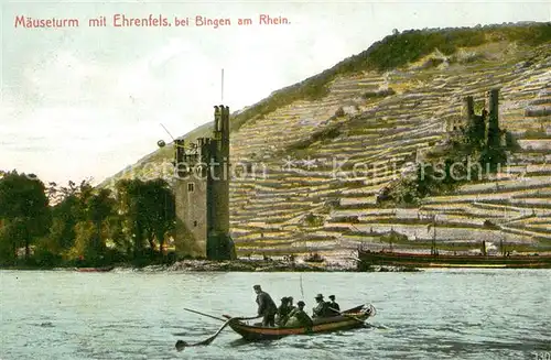 AK / Ansichtskarte Bingen Rhein Maeuseturm Ehrenfels  Kat. Bingen am Rhein