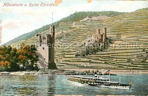 AK / Ansichtskarte Bingen Rhein Maeuseturm Ruine Ehrenfels Kat. Bingen am Rhein