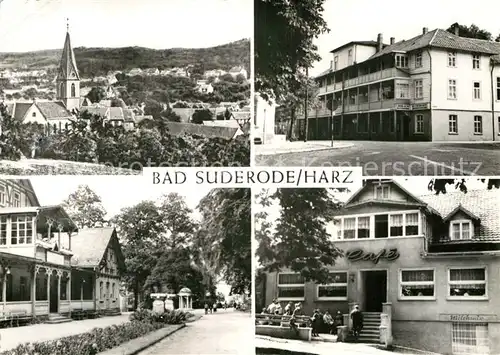 AK / Ansichtskarte Bad Suderode Ortsansicht mit Kirche Central Hotel Kurpromenade Cafe Forbrich Kat. Bad Suderode