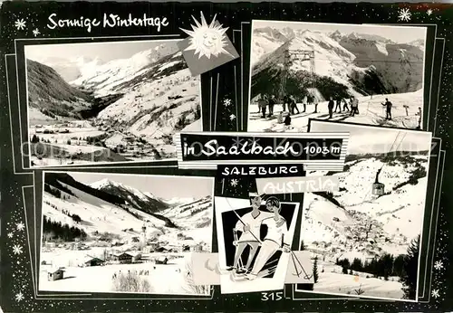 AK / Ansichtskarte Saalbach Hinterglemm Luftseilbahn Ski Kat. Saalbach Hinterglemm