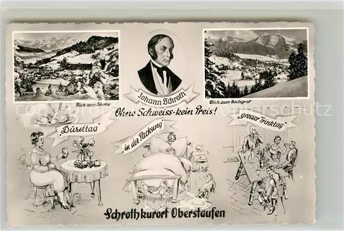AK / Ansichtskarte Oberstaufen Blick zum Saentis Hochgrat Johann Schroth Kat. Oberstaufen