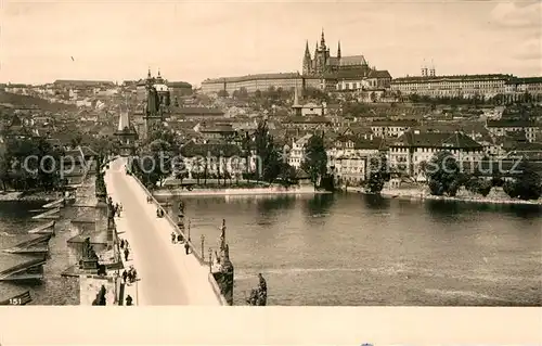 AK / Ansichtskarte Prag Prahy Prague Karlsbruecke und Hradschin Kat. Praha