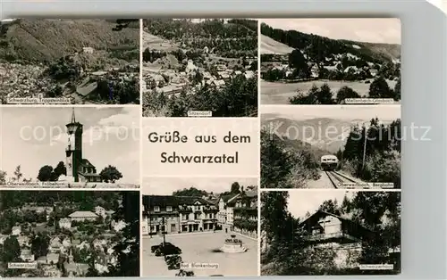 AK / Ansichtskarte Schwarzburg Thueringer Wald Panorama Sitzendorf Mellenbach Oberweissbach Froebelturm Bad Blankenburg Bergbahn Schweizerhaus Kat. Schwarzburg