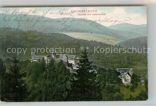 AK / Ansichtskarte Schwarzburg Thueringer Wald Schloss vom Helenen Sitz Kat. Schwarzburg
