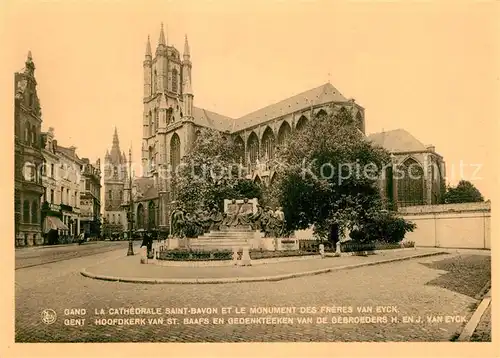 AK / Ansichtskarte Gand Belgien Cathedrale Saint Bavon et le Monument des Freres Van Eyck Kat. Gent Flandern