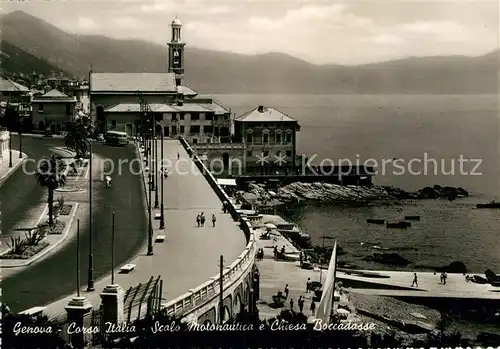 AK / Ansichtskarte Genova Genua Liguria Corso Italia Scalo Motonautica Chiesa Boccadasse  Kat. Genova