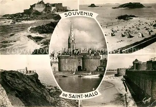 AK / Ansichtskarte Saint Malo Ille et Vilaine Bretagne Fort National Grand Bey Tombeau de Chateaubriand  Kat. Saint Malo