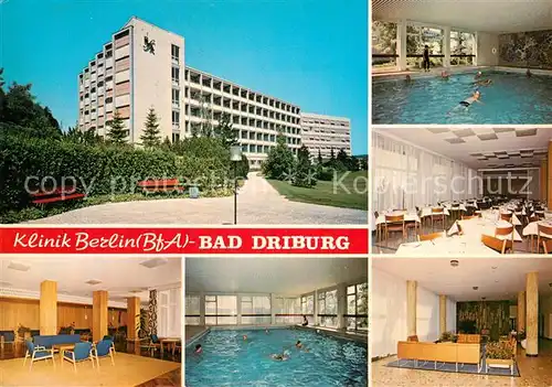 AK / Ansichtskarte Bad Driburg Klinik Berlin Schwimmbad Kat. Bad Driburg