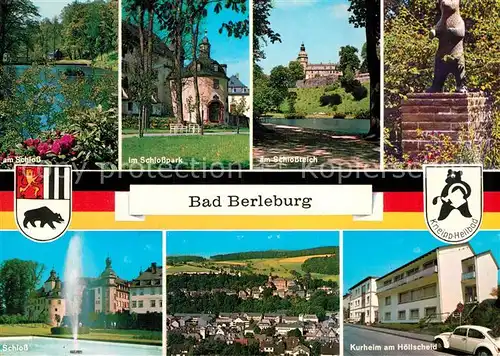 AK / Ansichtskarte Bad Berleburg Schloss Schlosspark Kurheim am Hoellscheid  Kat. Bad Berleburg