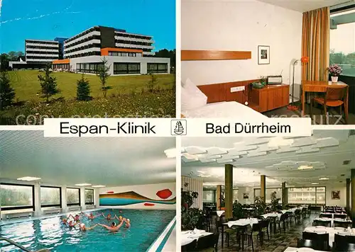 AK / Ansichtskarte Bad Duerrheim Espan Klinik mit Schwimmbad Kat. Bad Duerrheim