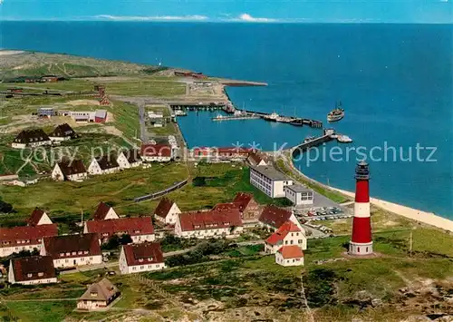 AK / Ansichtskarte Hoernum Sylt Fliegeraufnahme mit Strand Hafen Leuchtturm Kat. Hoernum (Sylt)