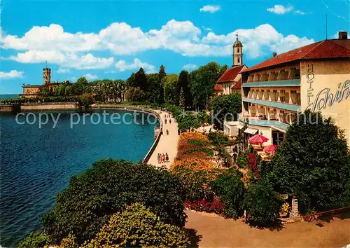 AK / Ansichtskarte Langenargen Bodensee Seepromenade mit Schloss Montfort Kat. Langenargen