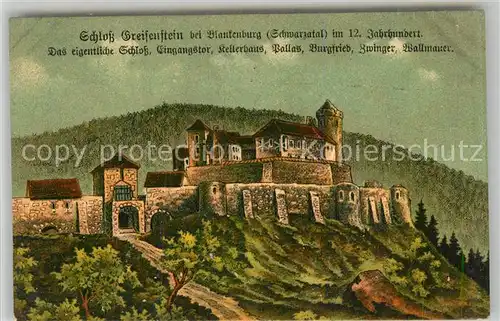 AK / Ansichtskarte Bad Blankenburg Schloss Greifenstein Kat. Bad Blankenburg