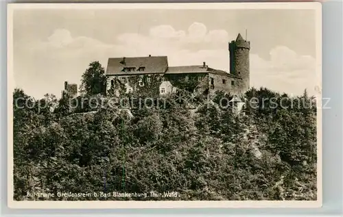 AK / Ansichtskarte Bad Blankenburg Burgruine Greifenstein Kat. Bad Blankenburg