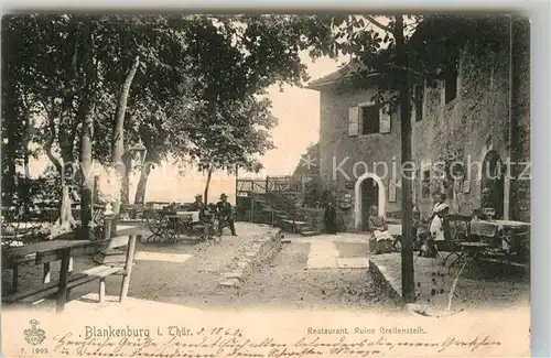 AK / Ansichtskarte Bad Blankenburg Restaurant Ruine Greifenstein Kat. Bad Blankenburg