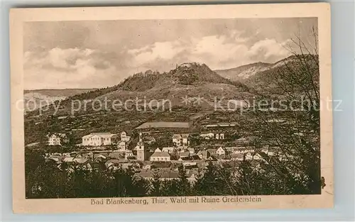 AK / Ansichtskarte Bad Blankenburg Panorama mit Ruine Greifenstein Kat. Bad Blankenburg