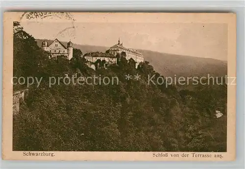 AK / Ansichtskarte Schwarzburg Thueringer Wald Schlossblick von der Terrasse Kat. Schwarzburg
