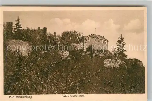 AK / Ansichtskarte Bad Blankenburg Ruine Greifenstein Kat. Bad Blankenburg