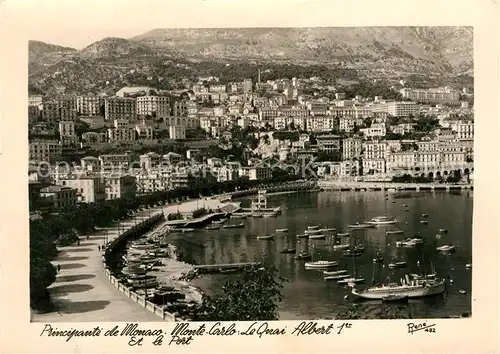 AK / Ansichtskarte Monte Carlo Quai Albert I Port  Kat. Monte Carlo
