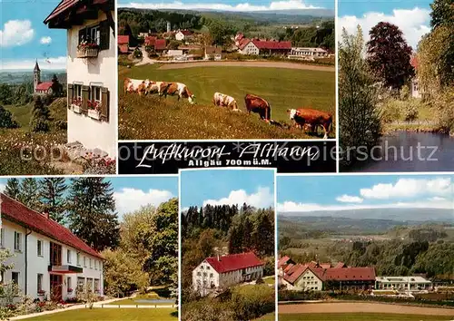 AK / Ansichtskarte Alttann Allgaeu Teilansichten Luftkurort Kurhotel Viehweide Kuehe Teich Kat. Wolfegg