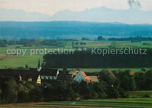 AK / Ansichtskarte Heiligkreuztal Panorama Blick von den Hoehen der Schwaebischen Alb ehemaliges Zisterzienserinnenkloster Alpenkette Kat. Altheim