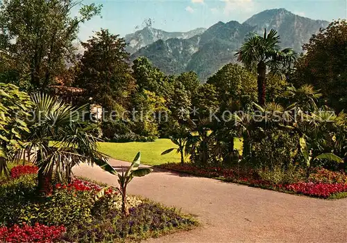 AK / Ansichtskarte Bad Reichenhall Kurpark mit Blick zum Predigtstuhl Lattengebirge Kat. Bad Reichenhall