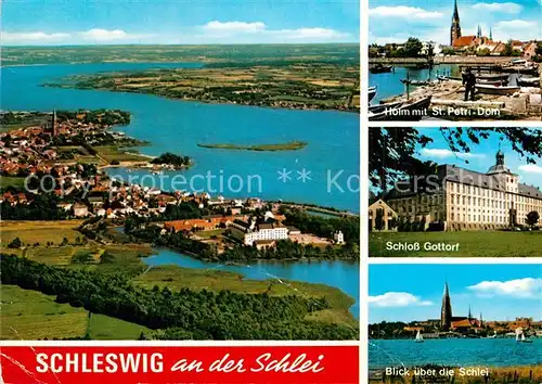 AK / Ansichtskarte Schleswig Schlei Holm St Petri Dom Schloss Gottorf Fliegeraufnahme Kat. Erfde