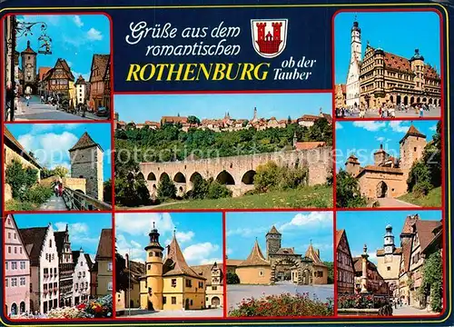 AK / Ansichtskarte Rothenburg Tauber Teilansichten Innenstadt Altstadt Historische Gebaeude Bruecke Kat. Rothenburg ob der Tauber