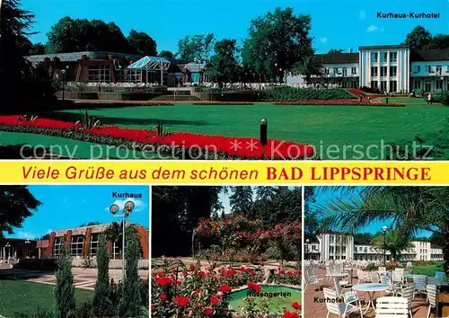 AK / Ansichtskarte Bad Lippspringe Kurhaus Kurhotel Terrasse Park Rosengarten Kat. Bad Lippspringe