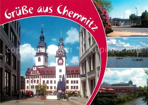 AK / Ansichtskarte Chemnitz Altes Rathaus Busbahnhof Schlossteich Markthalle Kat. Chemnitz