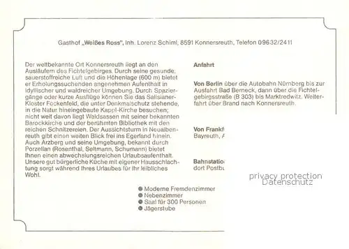 AK / Ansichtskarte Konnersreuth Oberpfalz Gasthaus Weisses Ross Kat. Konnersreuth