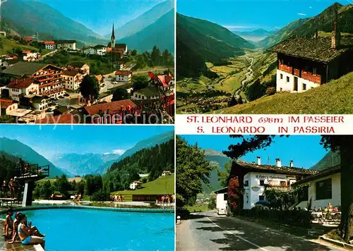 AK / Ansichtskarte St Leonhard Passeier Fliegeraufnahme Freibad Ortspartie Kat. St Leonhard in Passeier Suedtirol