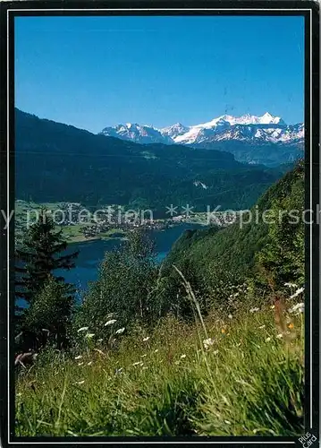 AK / Ansichtskarte Lungern mit Wetterhorngruppe Kat. Lungern