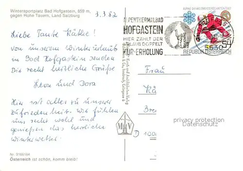AK / Ansichtskarte Bad Hofgastein mit Hohe Tauern Kat. Bad Hofgastein
