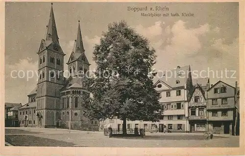 AK / Ansichtskarte Boppard Rhein Marktplatz katholische Kirche Kat. Boppard