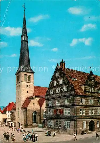 AK / Ansichtskarte Hameln Weser Marktkirche und Hochzeitshaus mit Glockenspiel