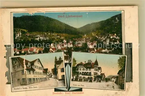 AK / Ansichtskarte Bad Liebenzell Hotel Zur Post Gasthaus zur Sonne Panorama  Kat. Bad Liebenzell