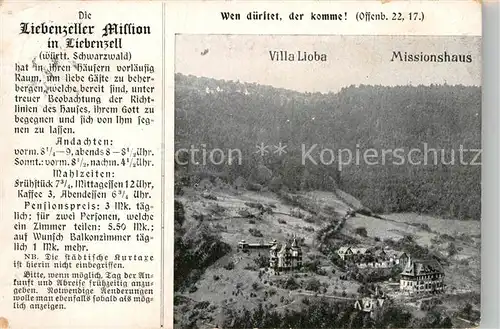 AK / Ansichtskarte Bad Liebenzell Villa Lioba Missionshaus Kat. Bad Liebenzell