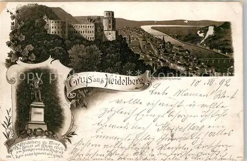 AK / Ansichtskarte Heidelberg Neckar Teilansicht Schloss Panorama  Kat. Heidelberg