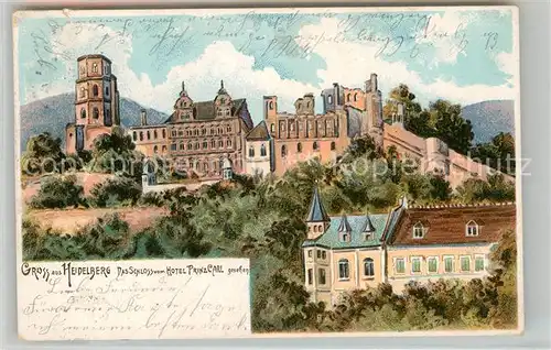 AK / Ansichtskarte Heidelberg Neckar Schloss Blick vom Hotel Prinz Carl Kat. Heidelberg