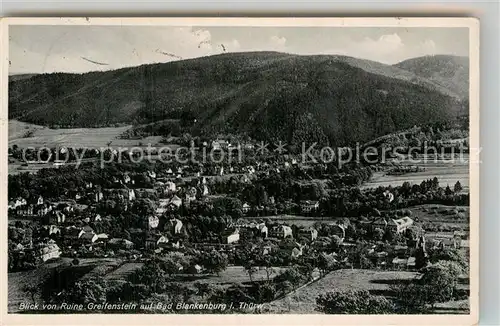 AK / Ansichtskarte Bad Blankenburg Blick von Ruine Greifenstein Kat. Bad Blankenburg