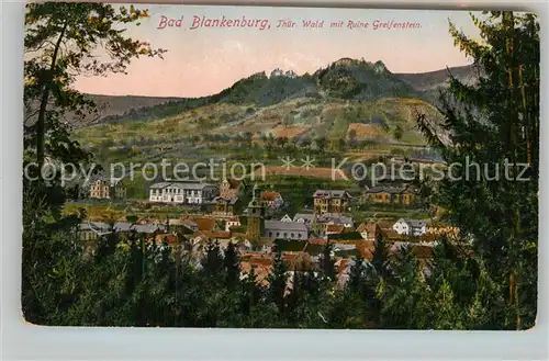 AK / Ansichtskarte Bad Blankenburg Panorama mit Ruine Greifenstein Kat. Bad Blankenburg