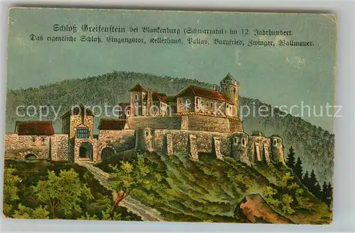 AK / Ansichtskarte Bad Blankenburg Schloss Greifenstein Kat. Bad Blankenburg