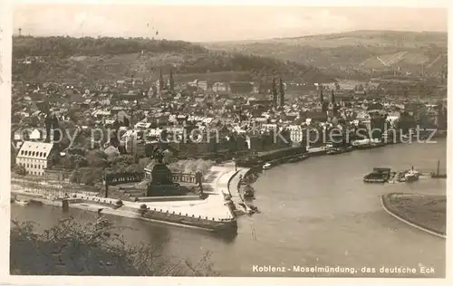 AK / Ansichtskarte Koblenz Rhein Moselmuendung Deutsches Eck Kat. Koblenz