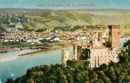 AK / Ansichtskarte Koblenz Rhein Schloss Stolzenfels mit Oberlahnstein Kat. Koblenz