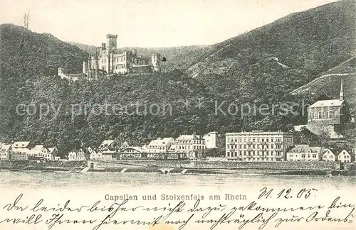AK / Ansichtskarte Koblenz Rhein Capellen und Stolzenfels Kat. Koblenz