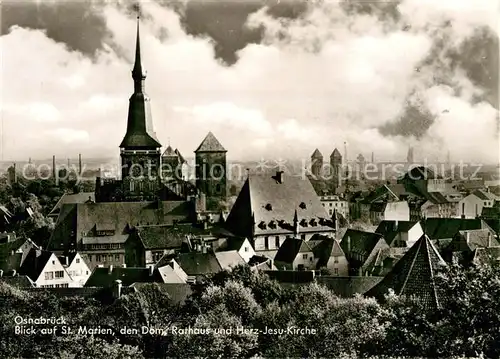 AK / Ansichtskarte Osnabrueck St Marien Dom Rathaus Herz Jesu Kirche Kat. Osnabrueck