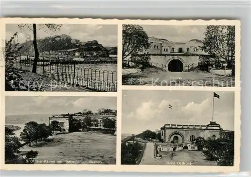 AK / Ansichtskarte Koblenz Rhein Festung Ehrenbreitstein Ravello Offizierskasino mit Rhein Hohe Ostfront Kat. Koblenz