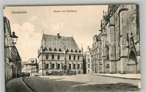 AK / Ansichtskarte Osnabrueck Markt mit Rathaus Kat. Osnabrueck